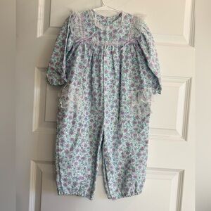 24 months Healthtex Vintage Floral Kids Romper with Lace Trim